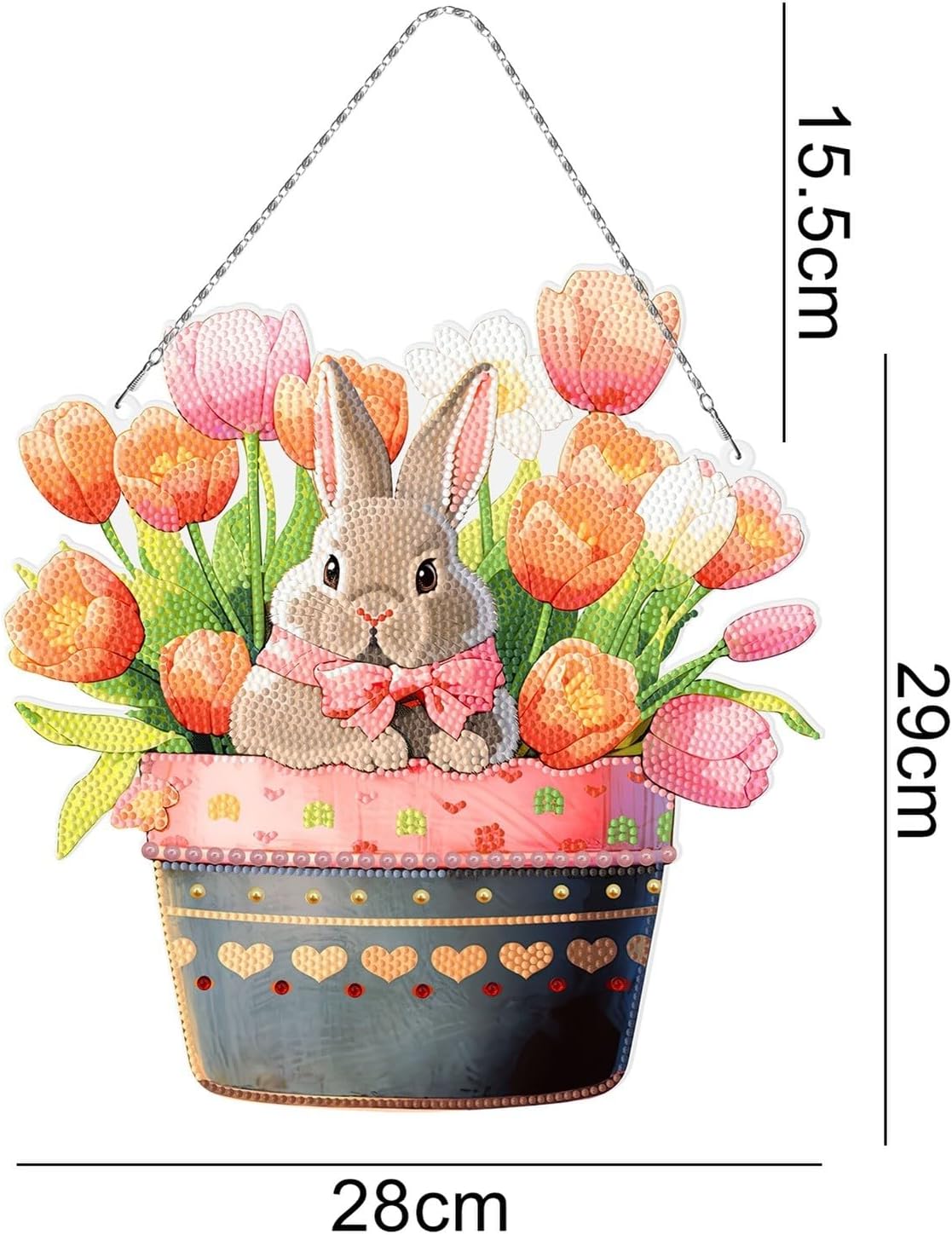 3Pcs DIY Diamond Easter Pendant Ornament Special Shaped Crystal Diamond Art Painting Hanging Single Sided Diamond Ornament for Adult Home Garden Wall Door Decor