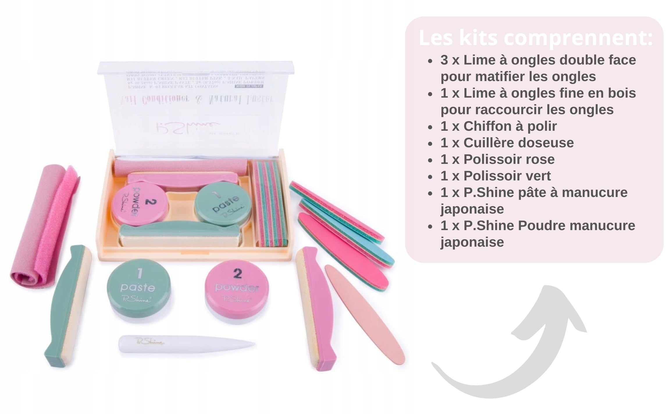 INLAQ® P-SHINE Set de manucure japonais : l'art traditionnel pour une finition brillante et des ongles sains avec des soins des ongles premium et des matériaux naturels