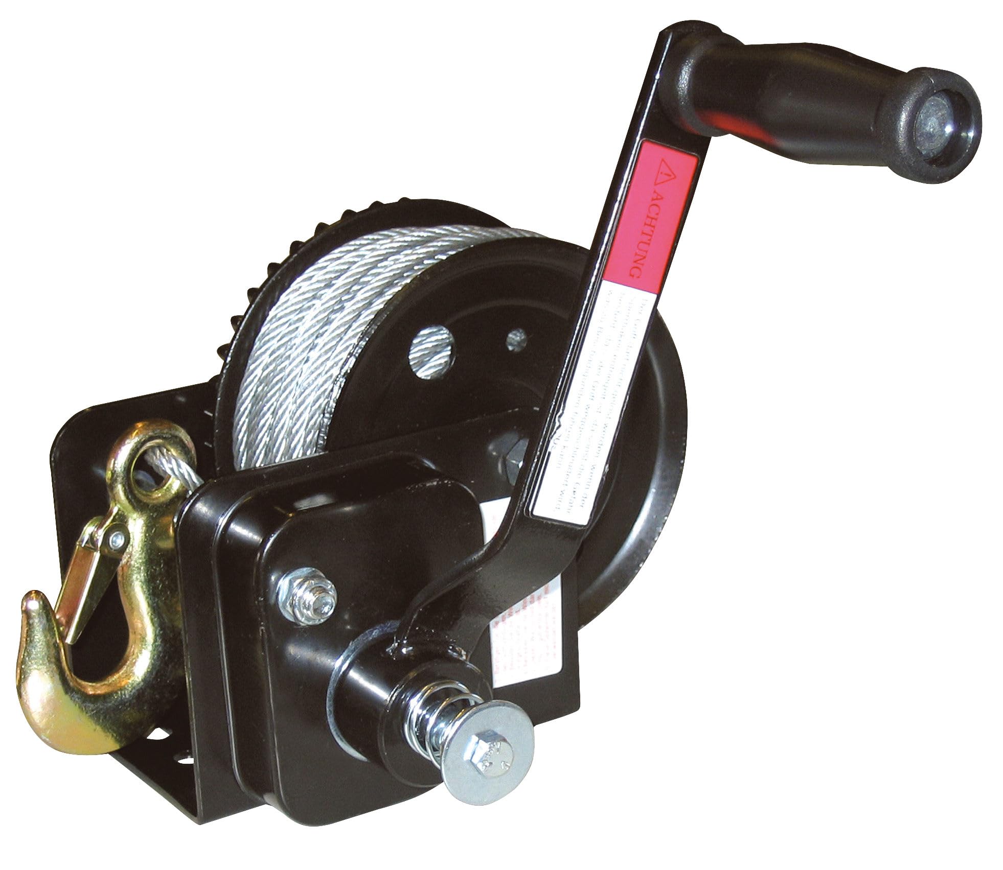 Kerbl Works cabrestante de cable Hand Winch, tracción por cable, acero, cable de acero resistente al desgarro, con freno automático