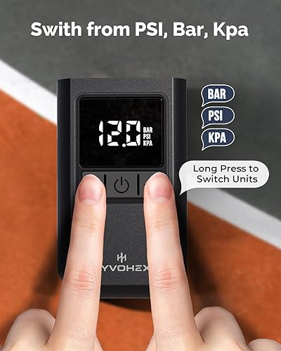 Miniatura 7 de Bomba de bola para pelotas deportivas, bomba de baloncesto eléctrica portátil de inflado ultra rápido, con pantalla LED digital bomba de aire para