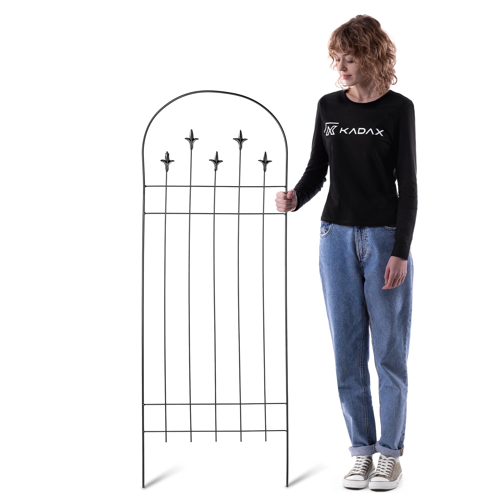KADAX Metall Rankgitter 50 x 140 cm, Kletterhilfe für Pflanzen, Rankspalier aus pulverbeschichtetem Stahl, Pflanzenstütze für Kletterrosen & Clematis