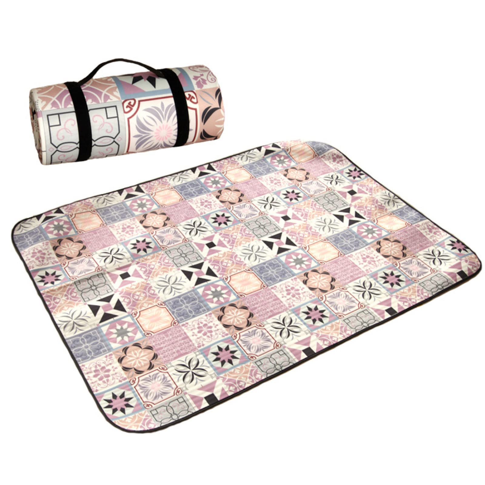 Estera De Pícnic Alfombra De Playa Manta Playa Estera De Playa Hexagonal Tiles Picnic Mats Outdoor Camping Moisture-Proof Mats Lawn Mats Tent Mats Picnic Cloth Export Portable,Púrpura