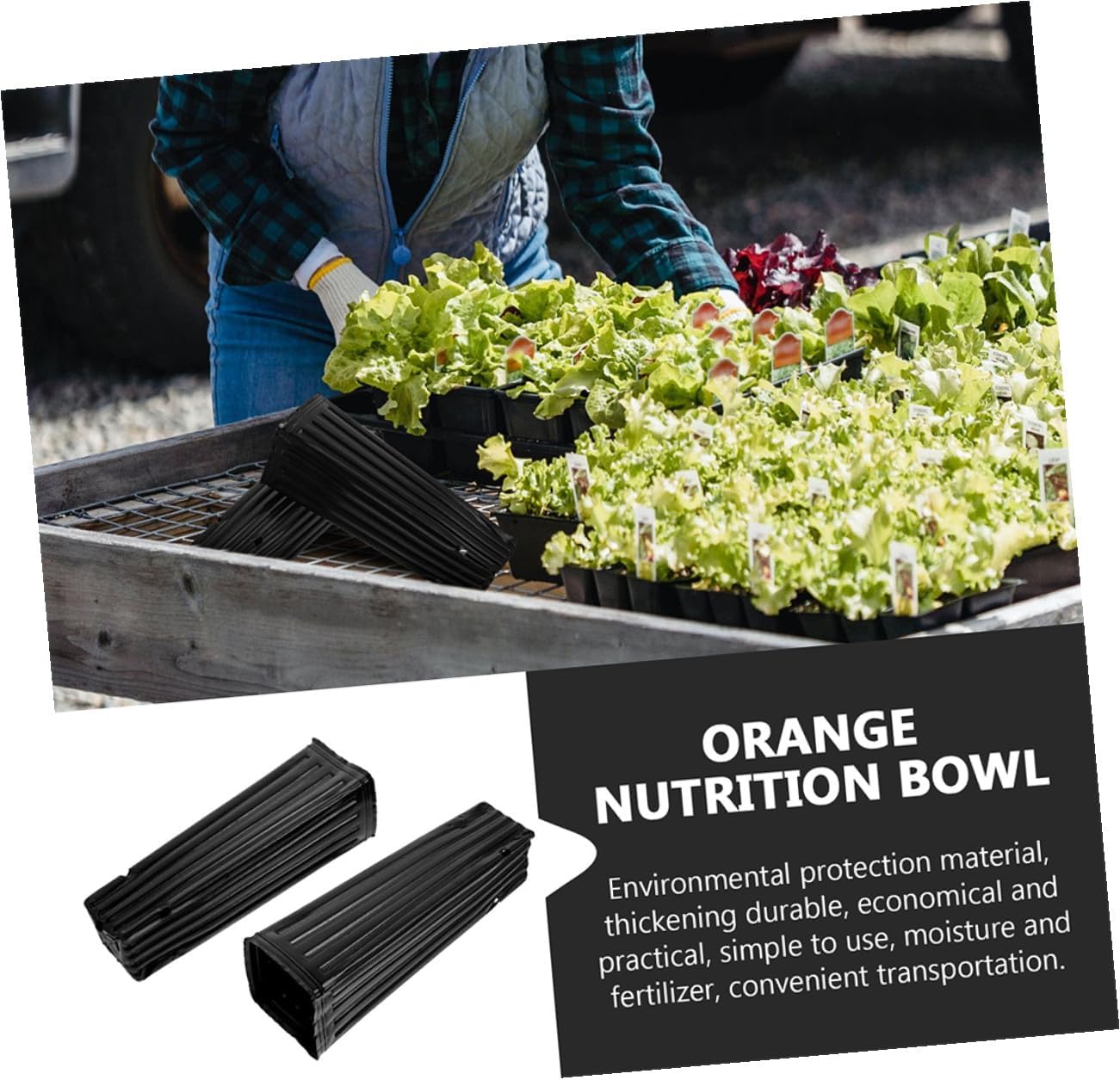 50pcs Black Citrus Seedling Nursery Bags 9x29cm Thickened Plastic Plant Grow Bags for Vegetable and Fruit Gardening