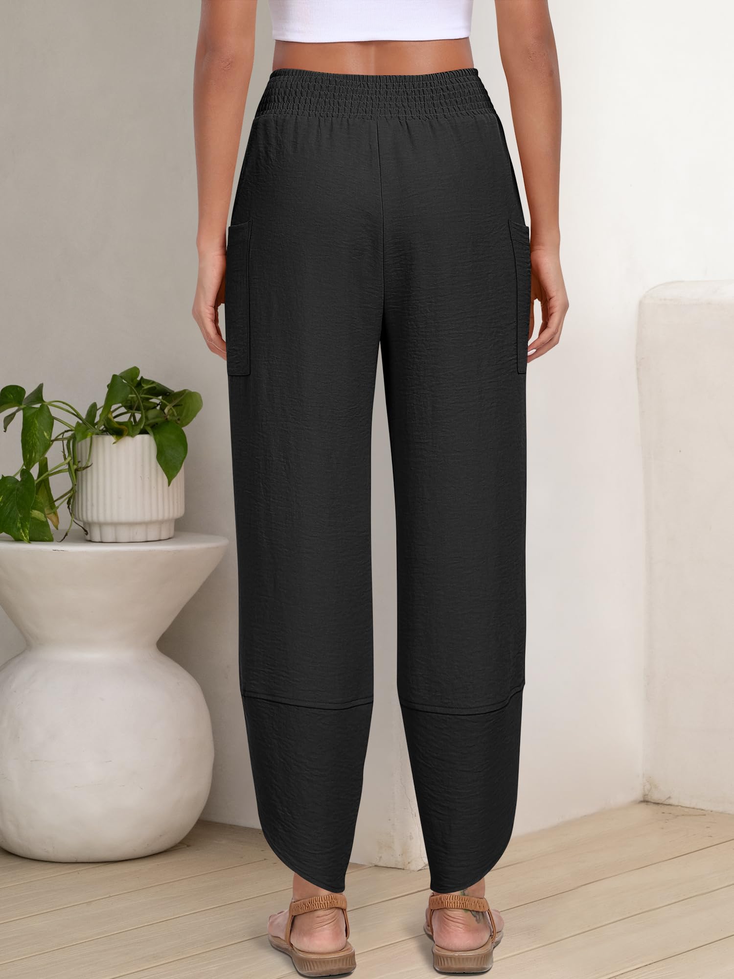 ANRABESS Womens Wide Leg Palazzo Capri Pants 2025 Summer Casual Loose High Waisted Lounge Flowy Cropped Beach Work Trousers