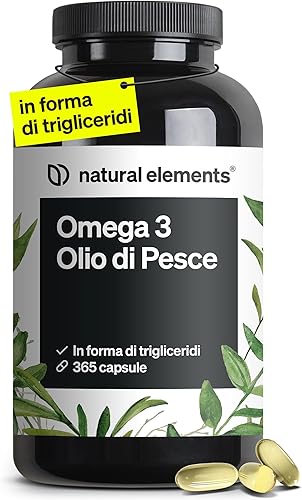 Omega 3 Olio di Pesce 2000mg – 365 softgels capsule – 360mg EPA e 240mg DHA per porzione – alto dosaggio – prodotto e testato in laboratorio in Germania Generico - integratore