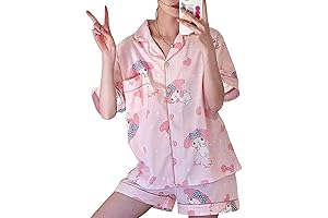 Kawaii Cinnamoroll Pajamas For Women Two-Piece Set Cute Cinnamoroll Cartoon Girls Pajamas...