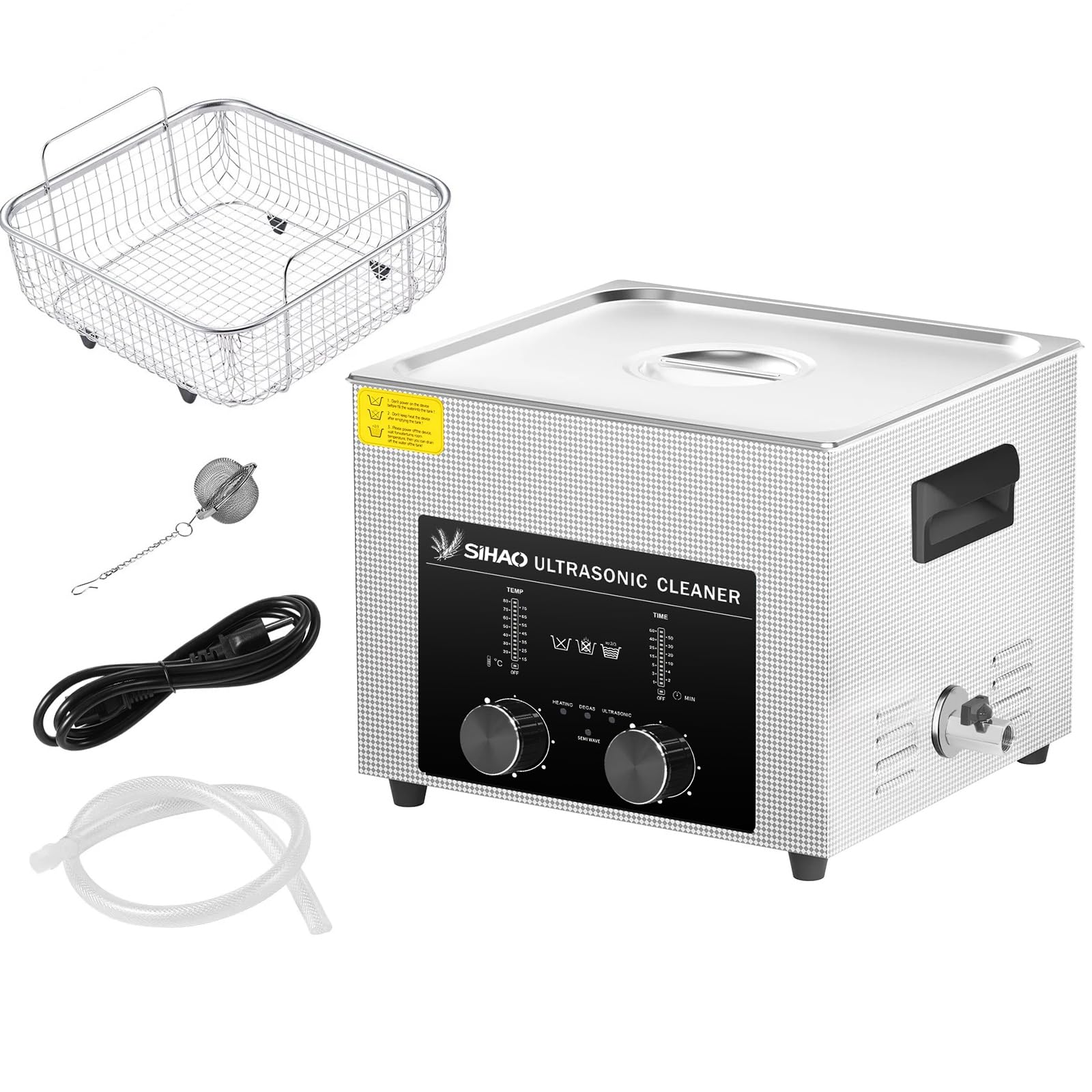 Ultradźwiękowy środek czyszczący 15 l, 40 kHz, ultradźwiękowy środek czyszczący z ogrzewaniem i timerem, profesjonalna wanna ultradźwiękowa ze stali nierdzewnej do biżuterii, okularów, zegarków i