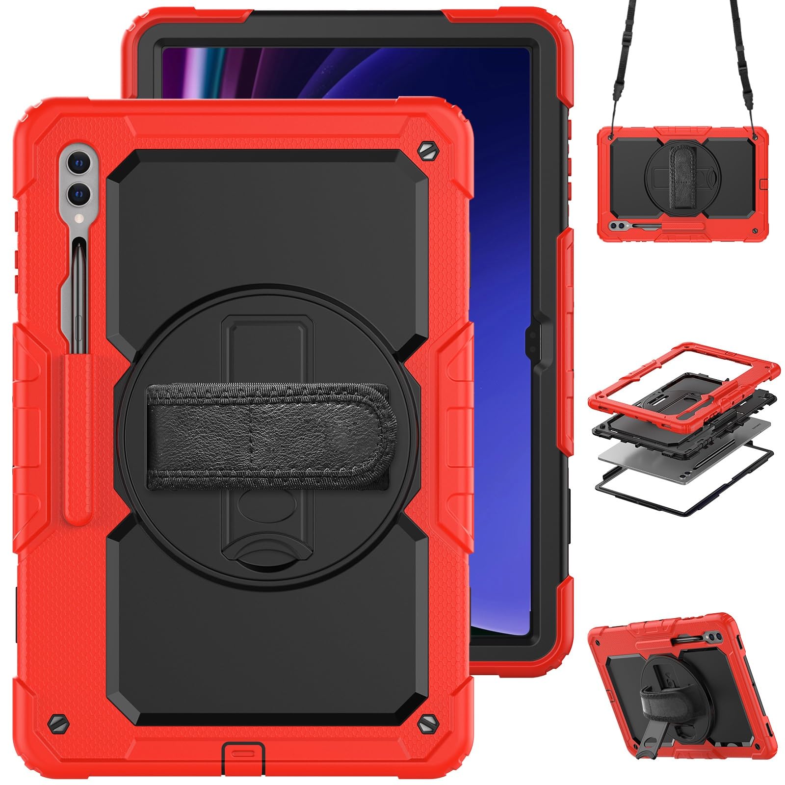Custodia protettiva per tablet PC compatibile con Samsung Galaxy Tab S9 Ultra 14,6 pollici 2023 (SM-X910/X916B/X918U), custodia protettiva in TPU resistente e antiurto, custodia protettiva W pellicola