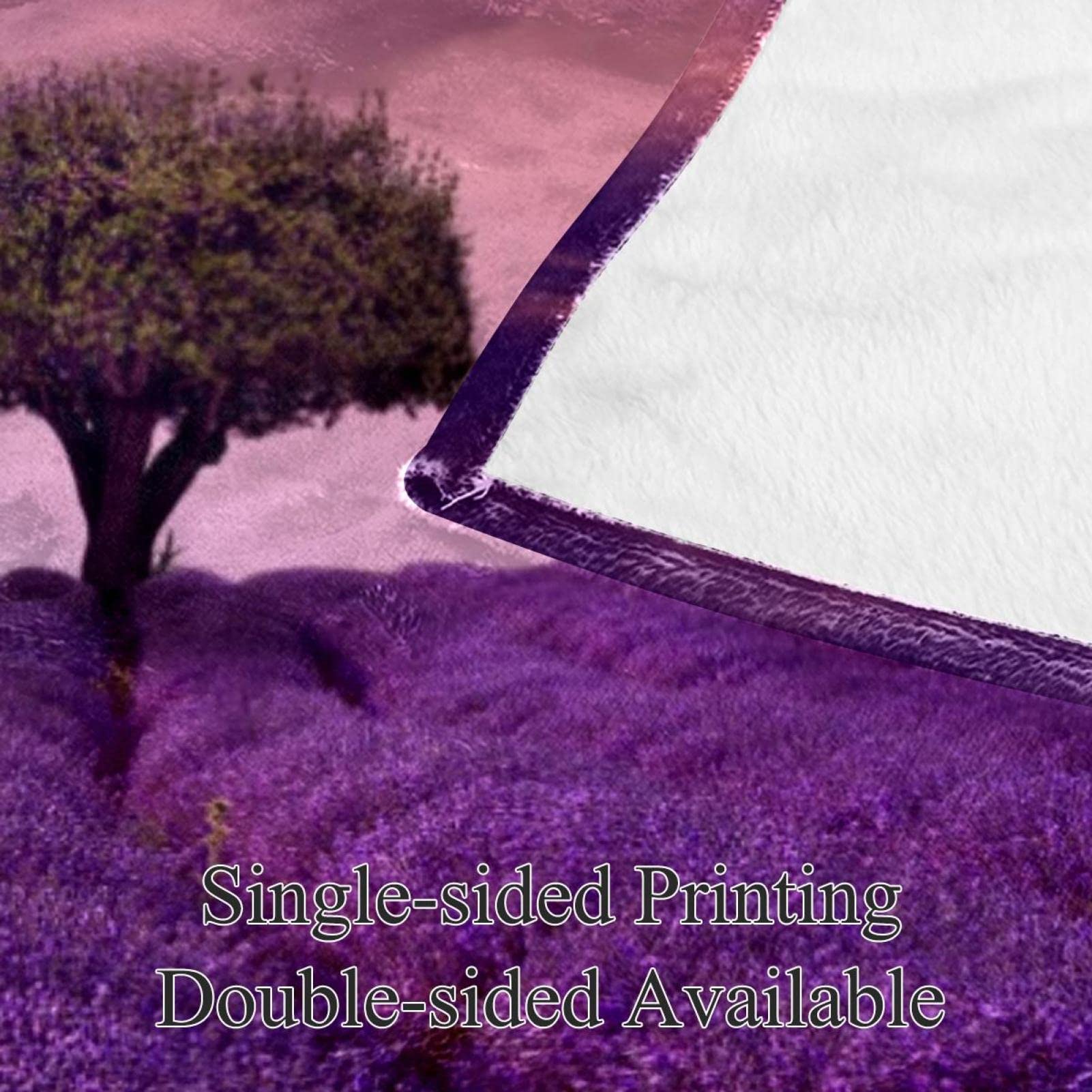 Coperta in pile per divano, divano o letto, con fiori viola lavanda