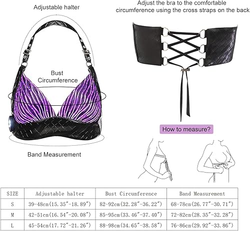 Miniatura 3 de Tops cortos para mujer con luces LED, sexy, rave, brasier iluminado, ropa de fiesta, de piel sintética, parte superior halter EDM para concierto