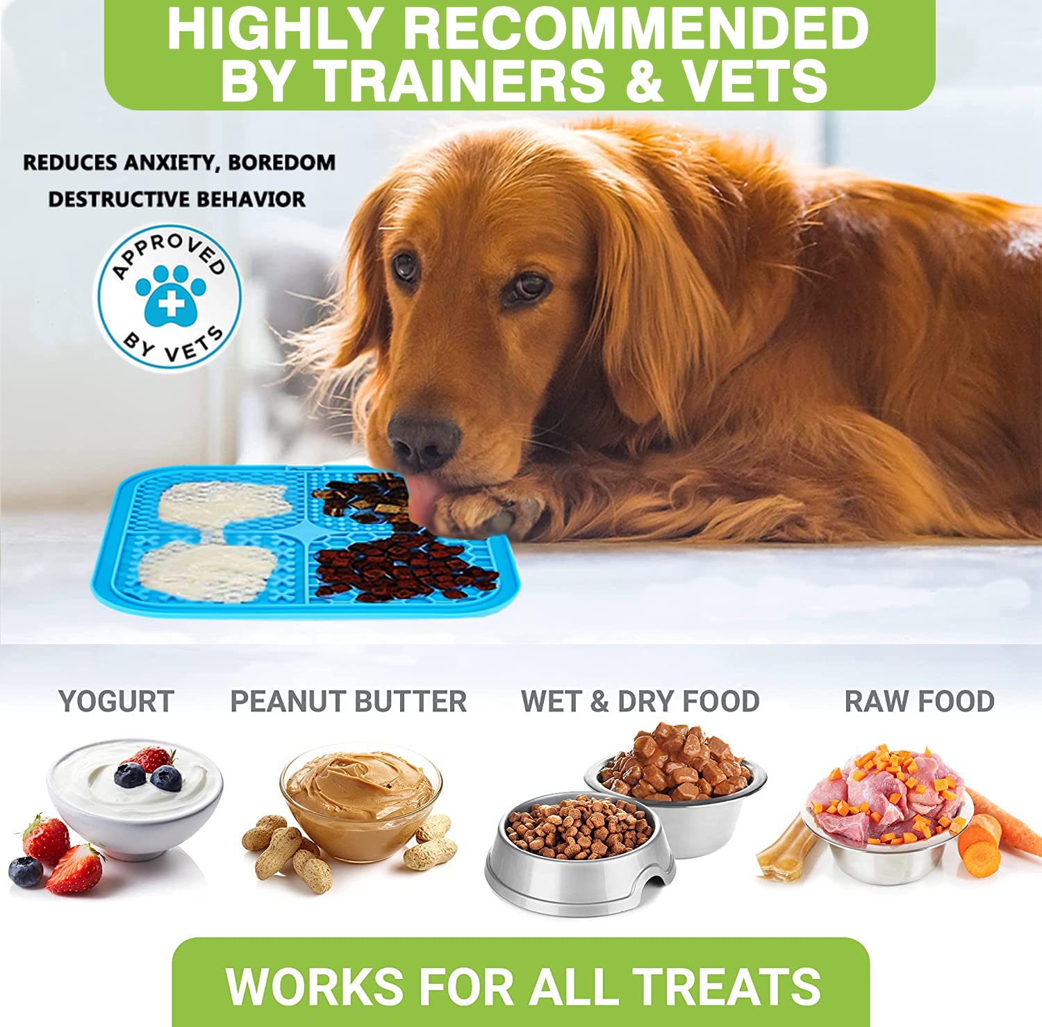 Kwispel Lick Mat for Dogs, 2 Pcs Dog Lick Mat with Suction Cups for Anxiety, Peanut Butter Dog Licking Mat Slow Feeder Dispensing Treater Lick Pad for Dogs Cats Grooming Bathing and Training Large 3