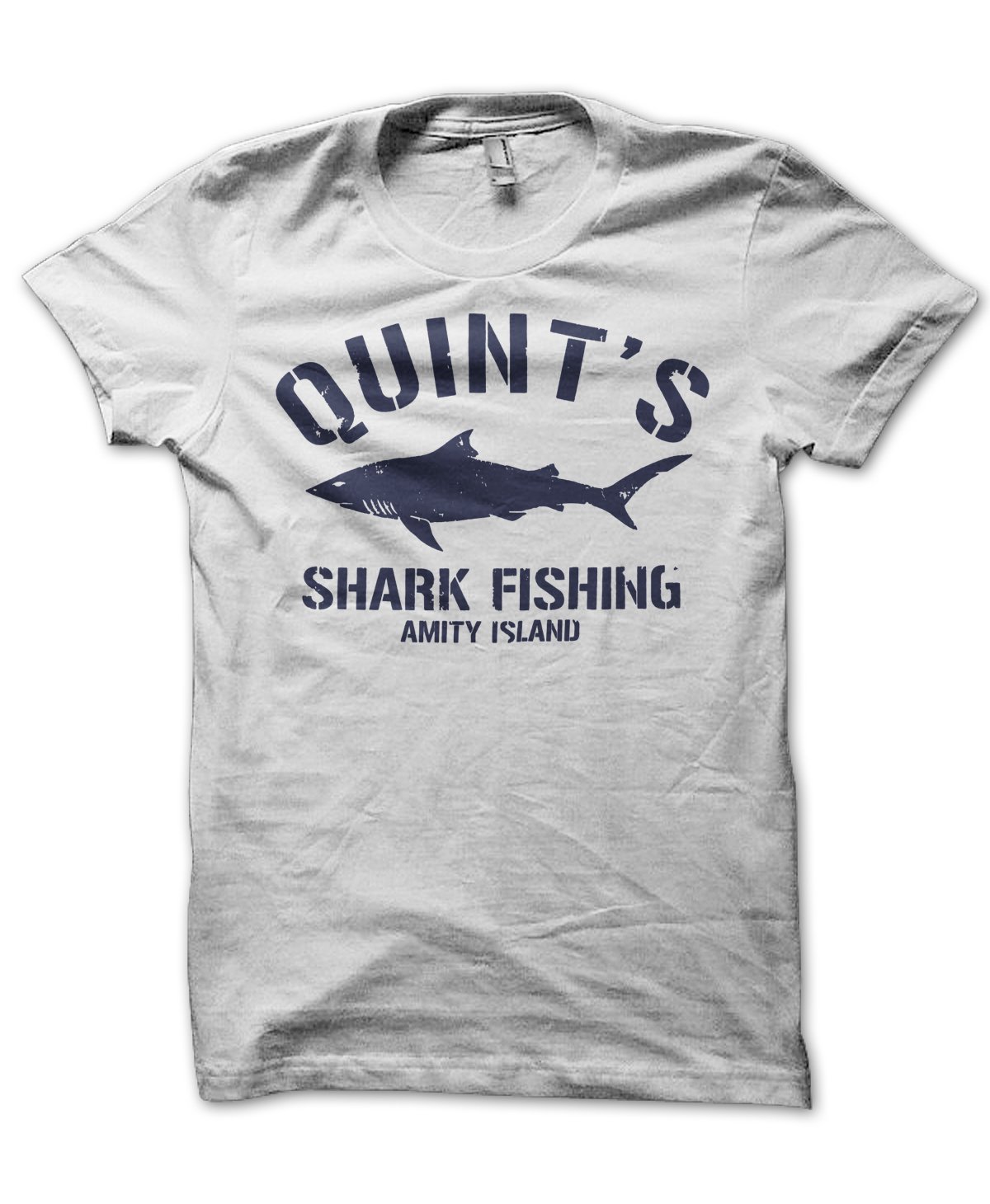 Quints Shark Fishing Men's White Jaws T-Shirt (XXL)