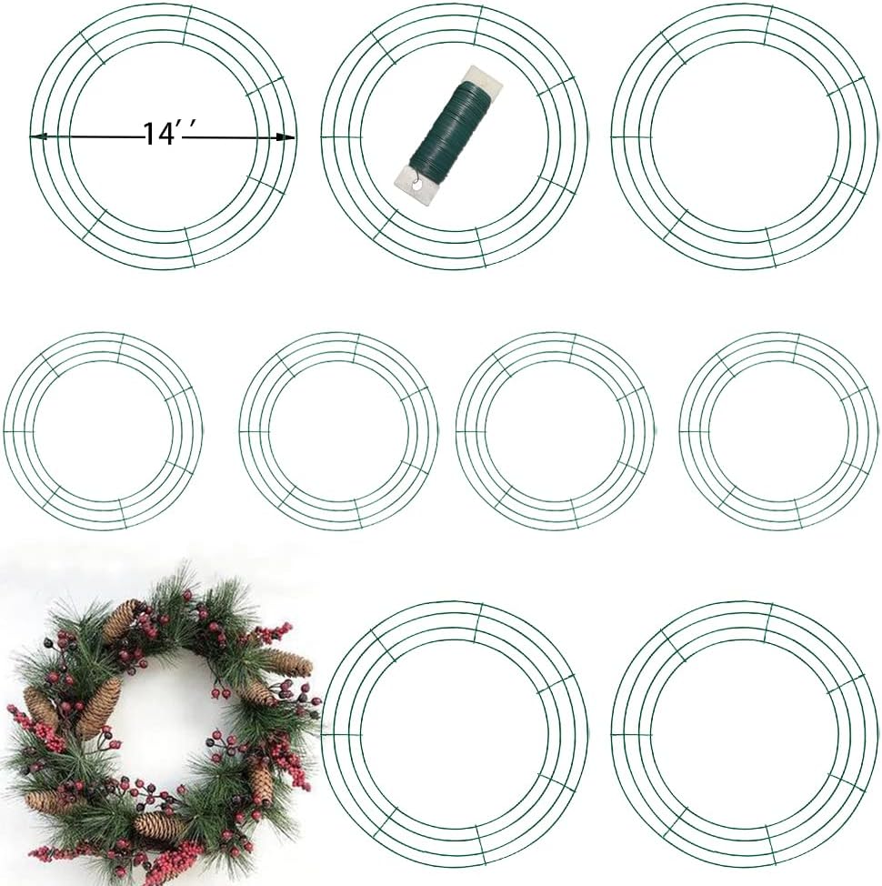 10 Pack of 14 inch Green Wire Wreath Frames with Panama Ubuy