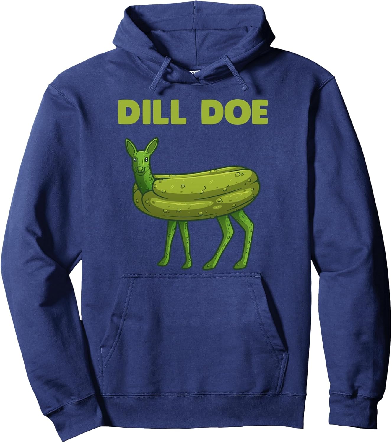 Funny Pickle Art Men Women Dill Doe Deer Green Dill Pickle Pullover Hoodie