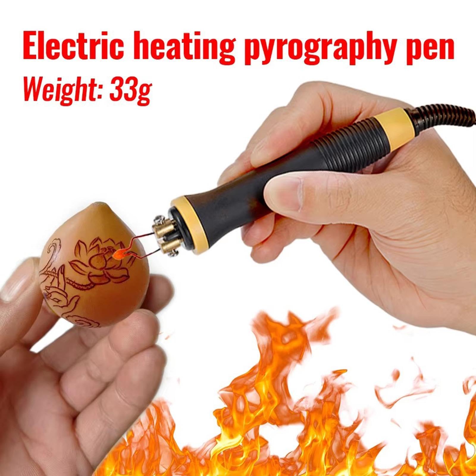 2 Kit per Pirografia con 21 Punte in Filo, Impugnatura Ergonomica, Rimovibile E Antiscivolo.