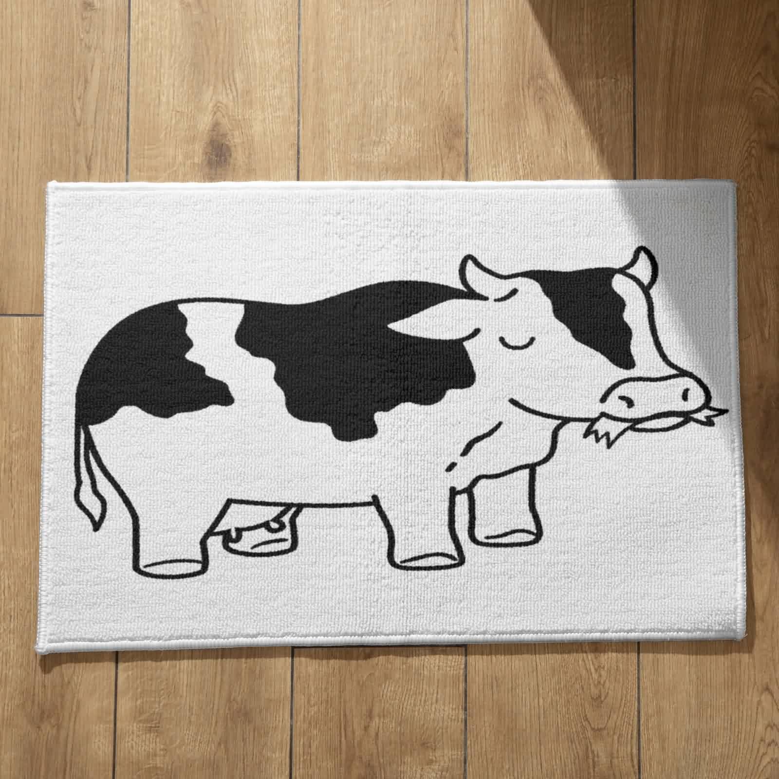 Tapis de porte d'entrée cuisine au design de vache pour un foyer chaleureux