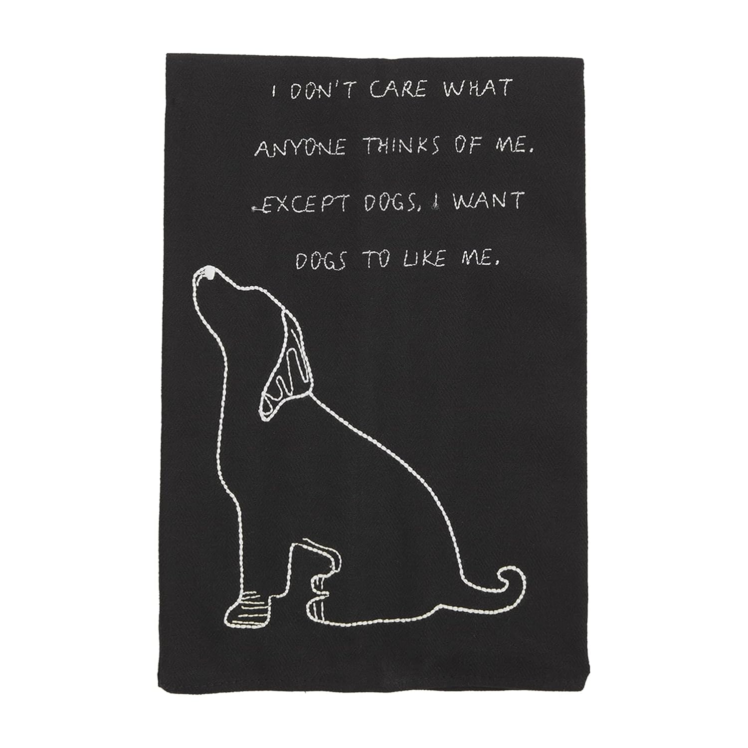 Mud Pie Embroidered Dog Towel Dont Care 26 x 16 5