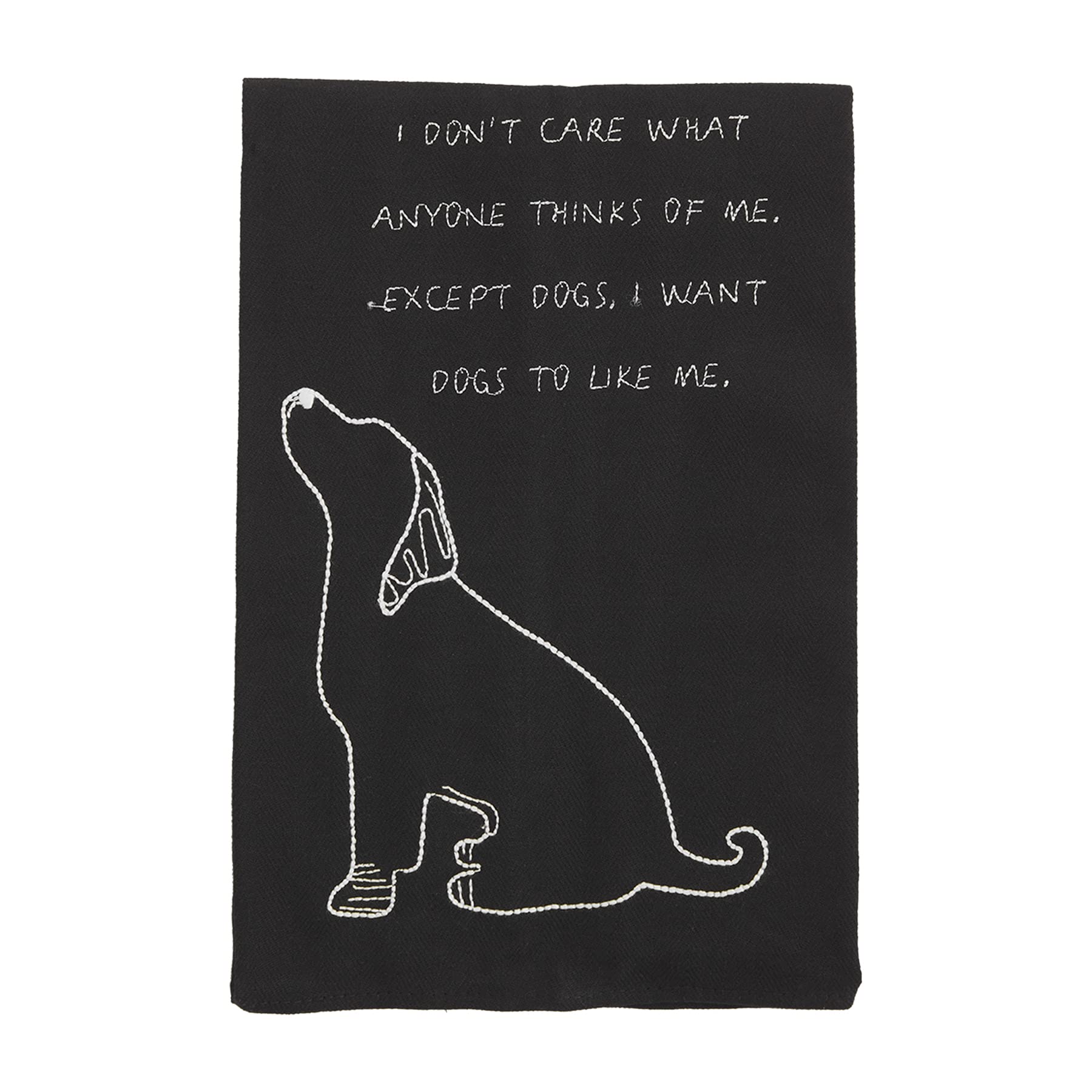 Mud Pie Embroidered Dog Towel Dont Care 26 x 16 5