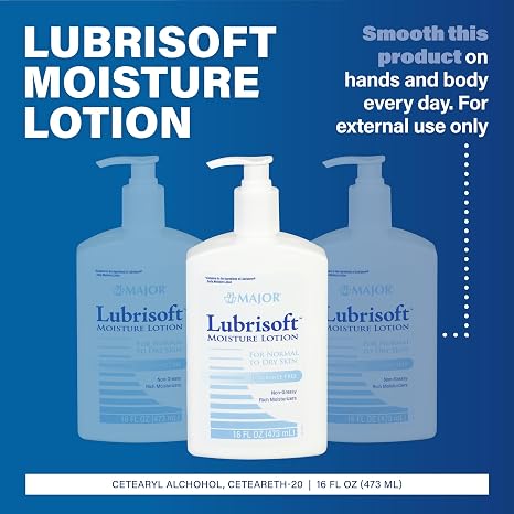 Major Pharmaceuticals 241936 LubriSoft Emollient Moisture Lotion, Compare to Lubriderm, 473 mL Volume, White