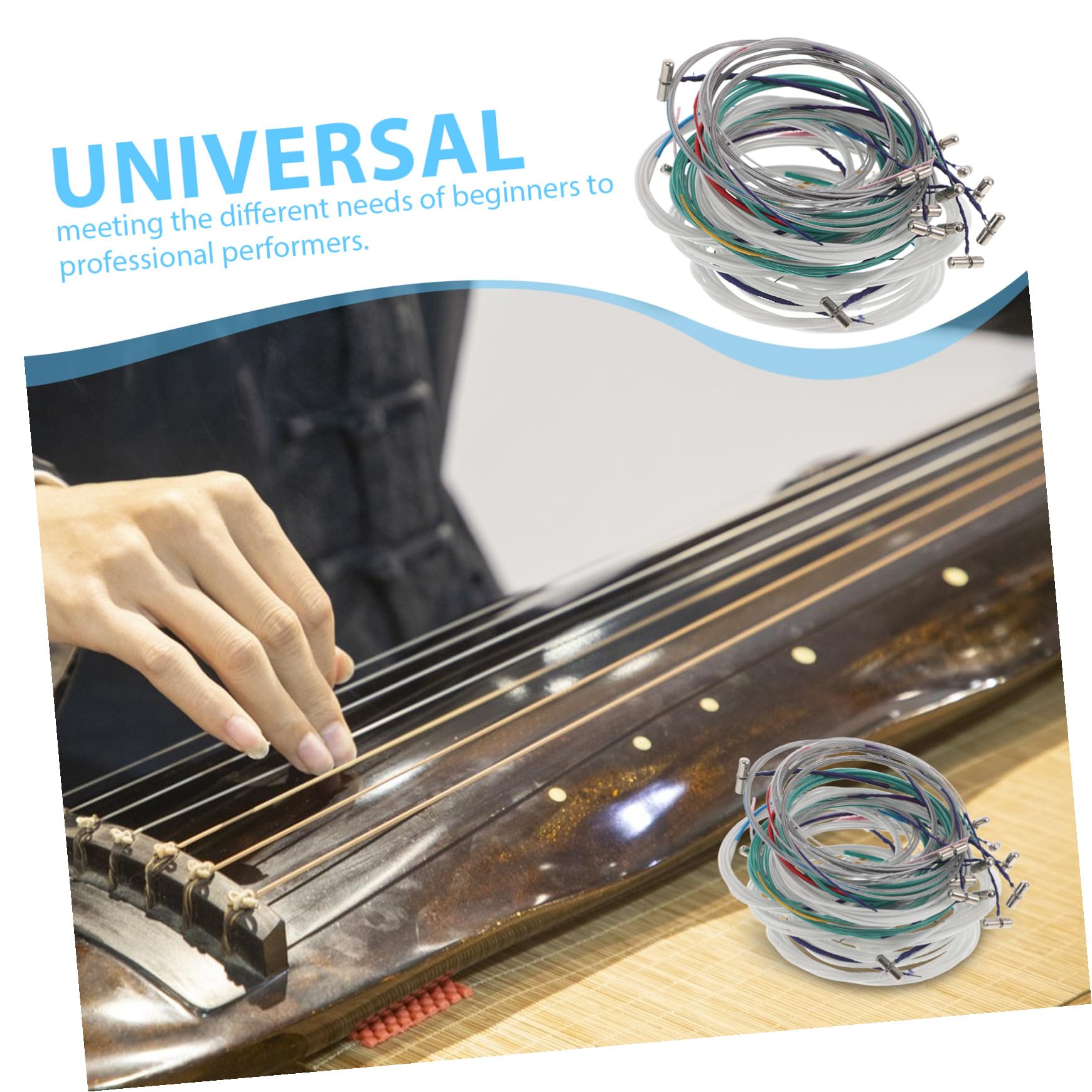 21 Stück Guzheng Saiten aus Metall, 163cm, Ersatzsaiten