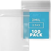 Vista 17 de GPI - Paquete de 100 bolsas de plástico transparente con cremallera de 1 x 1 pulgada de grosor, bolsas de plástico transparente con cierre
