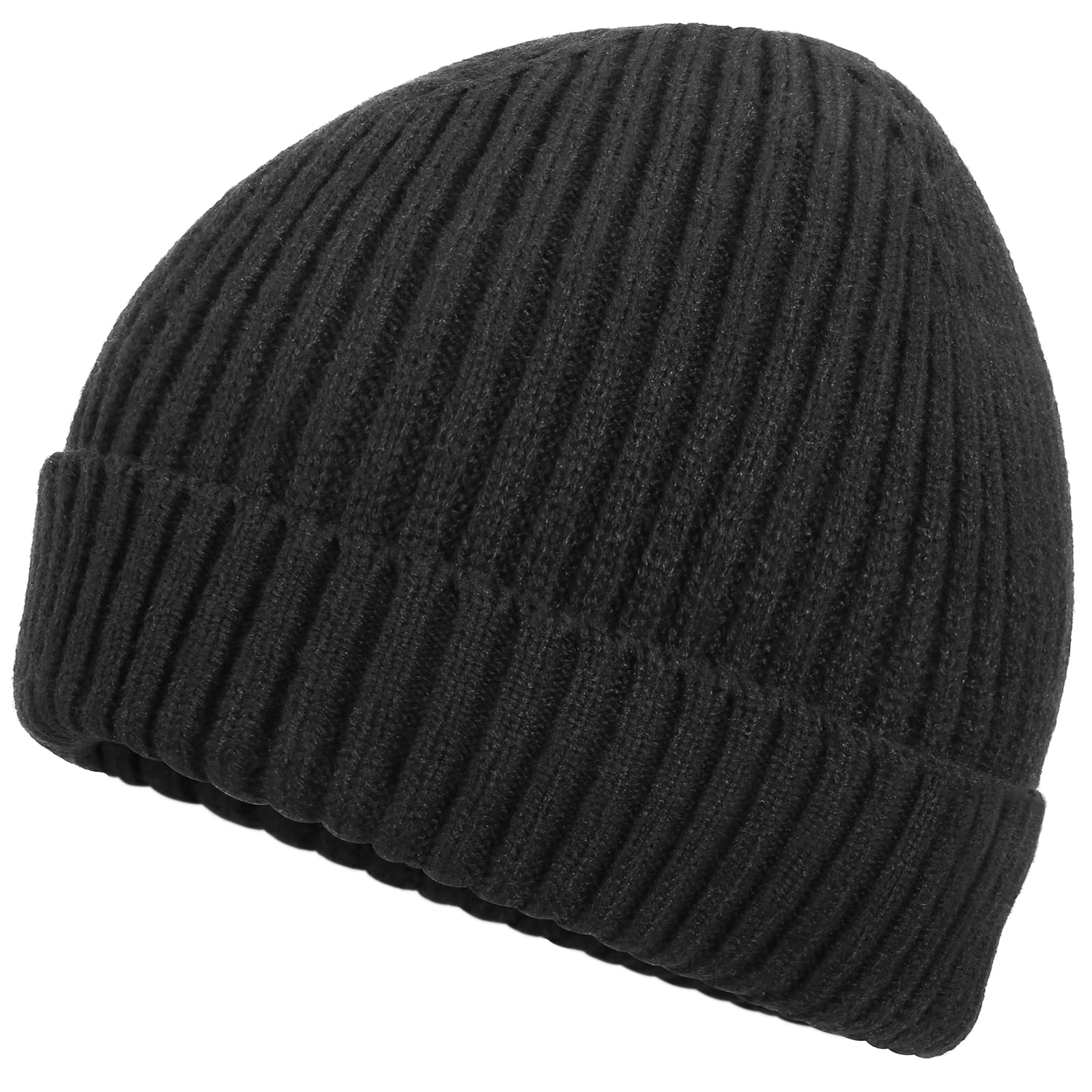 AchiouSlouchy Cuffed Beanie Hat for Men Women, Daily Winter Warm Knit Hat, Thick Soft Skull Cap Fleece Lined Unisex