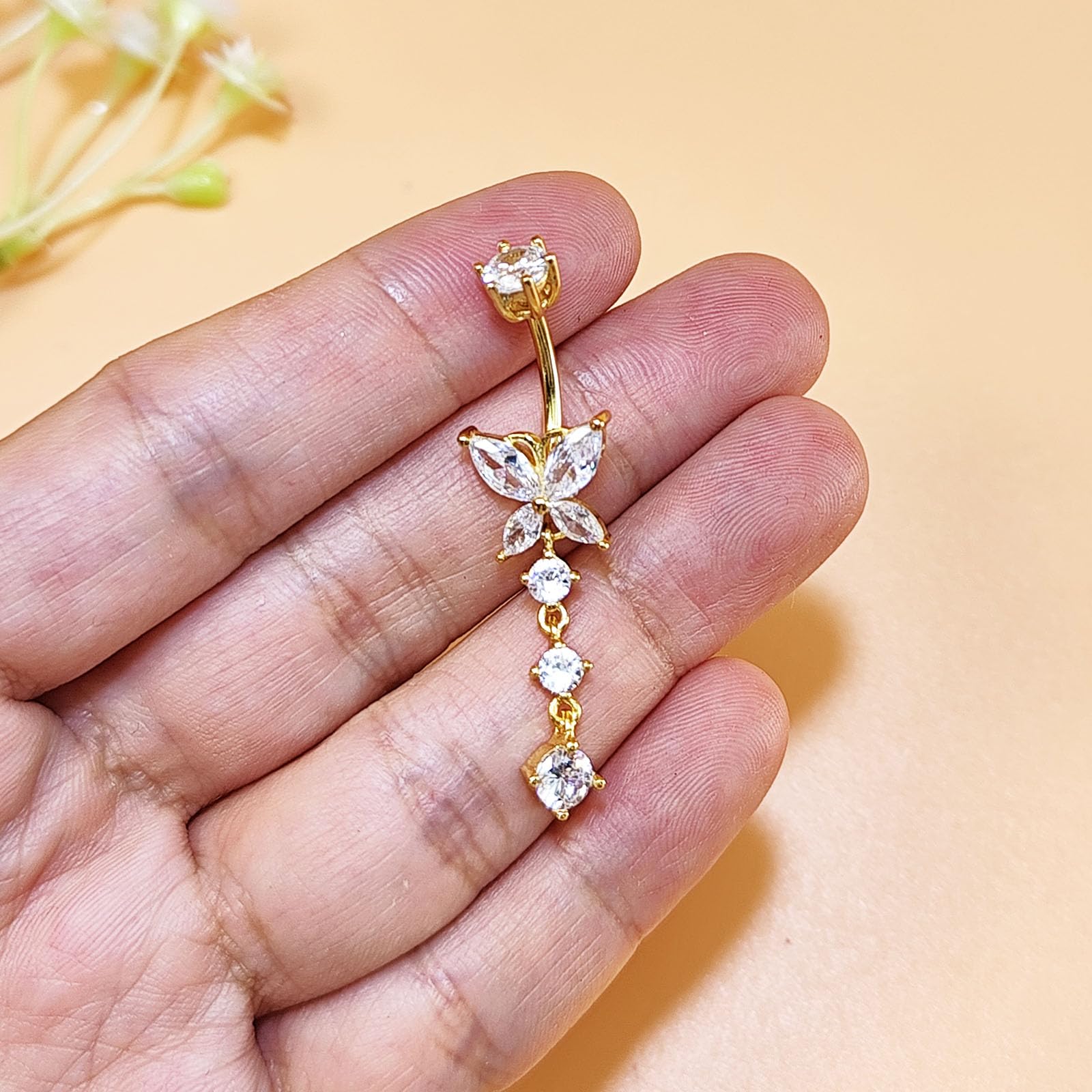 Piercing ombelico argento sterling 925 6/8/10/12mm Gioiello pendente a farfalla per piercing da donna