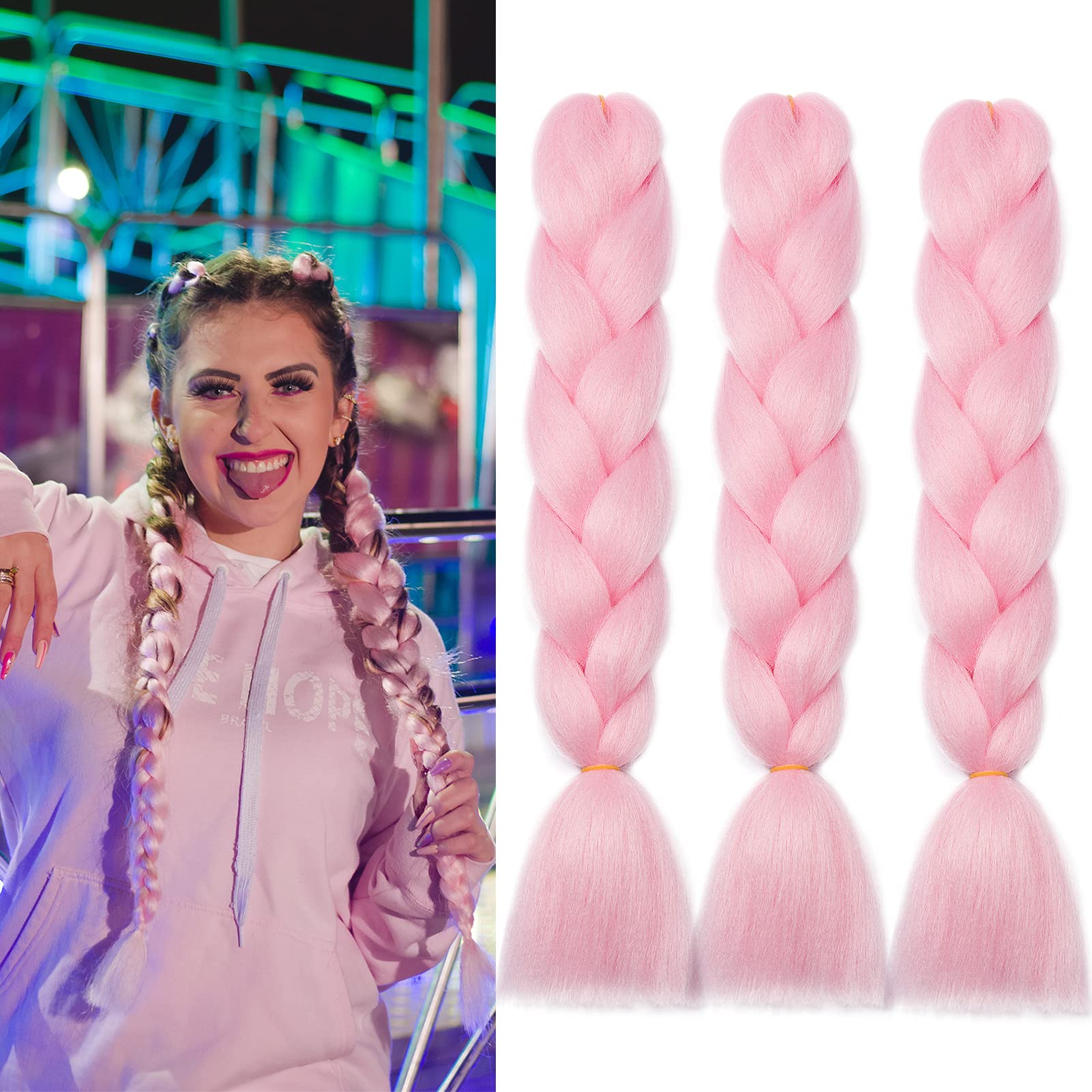 60cm Extensiones de Pelo Trenzas Africanas Castaño Oscuro Extensiones para Trenzas Africanas 1 pcs 100g Kanekalon Pelo para Trenzas Africanas Sintetico Extensiones de Trenzado Cabello Braiding — view 182
