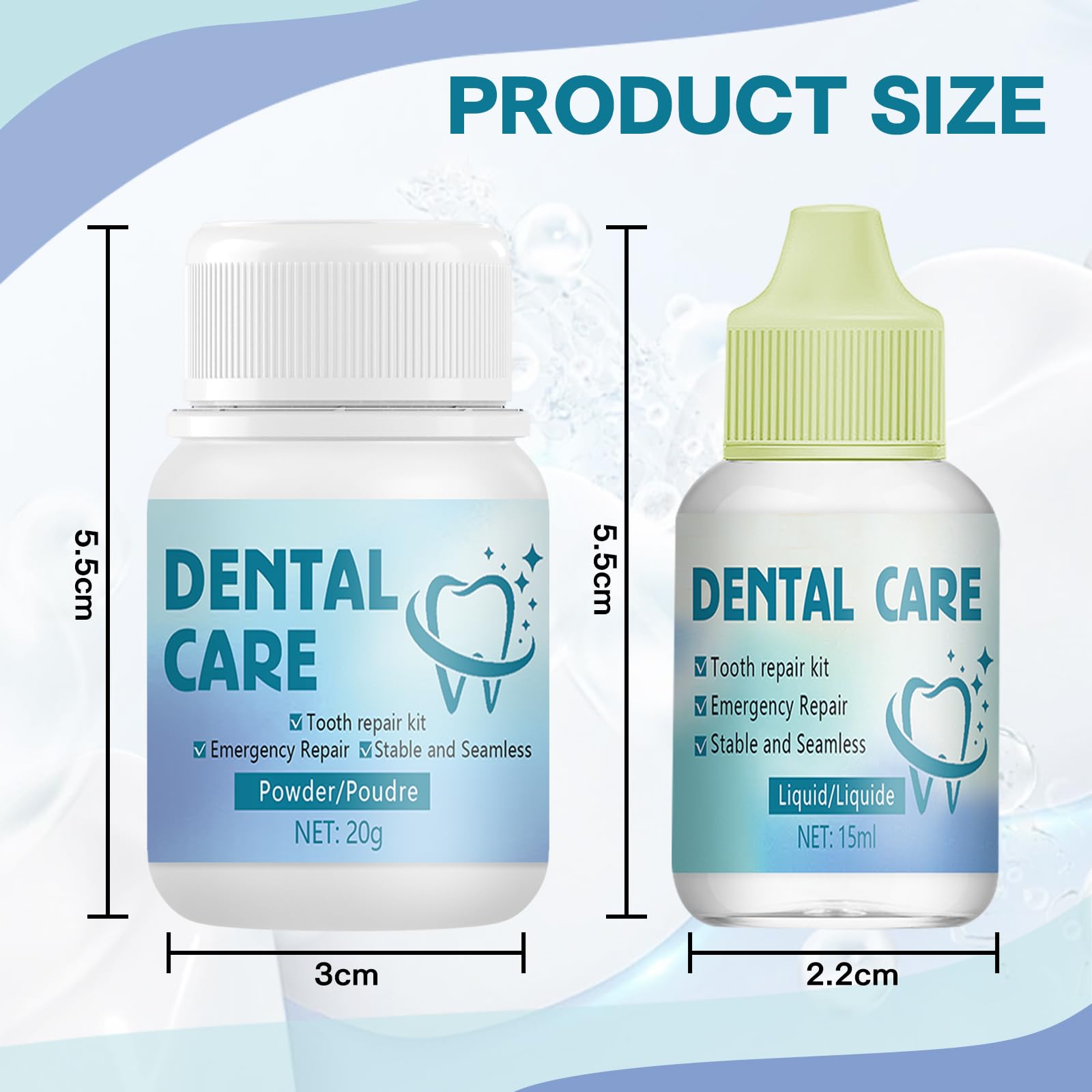 Cemento Dental Kit Reparación Relleno Temporal para Corona Puente Caries