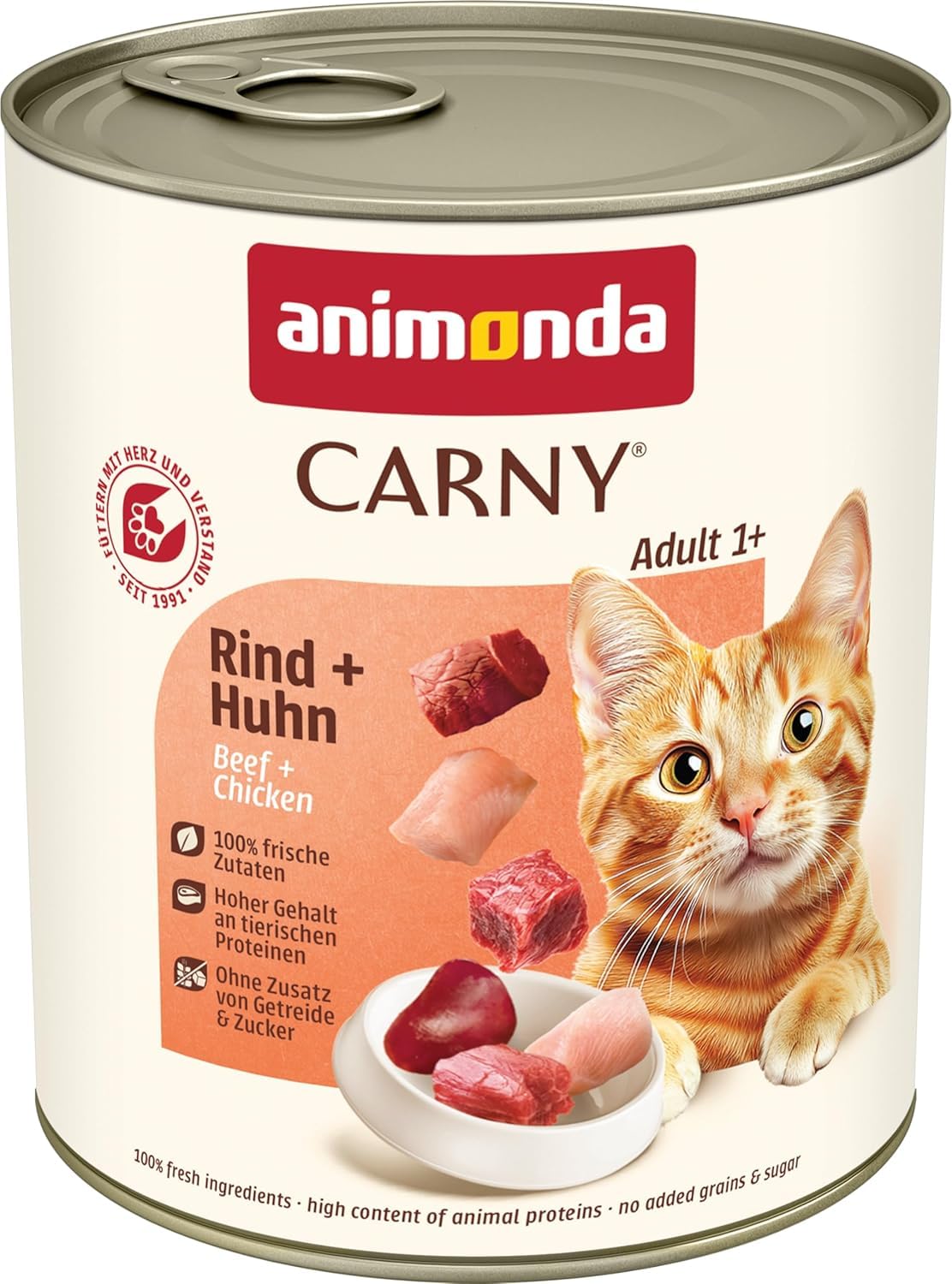 animonda Carny Adult, cibo umido per gatti, Manzo + Pollo 6 x 800 g