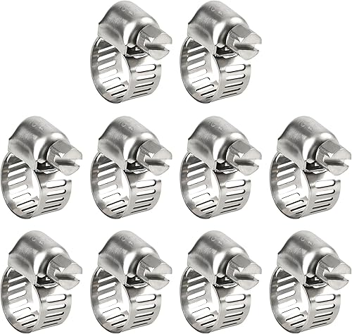 Vista 12 de Paquete de 20 abrazaderas de manguera de 1 pulgada Abrazaderas de manguera de acero inoxidable para manguera de 5/8 pulgada a 1 pulgada Juego