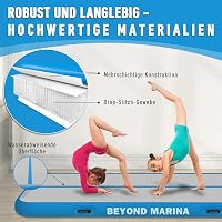 BEYOND MARINA Felfújható Tornaszőnyeg 3m Légtöltéses Tornagymnasztikai Szőnyeg Pumpával, fekete  3