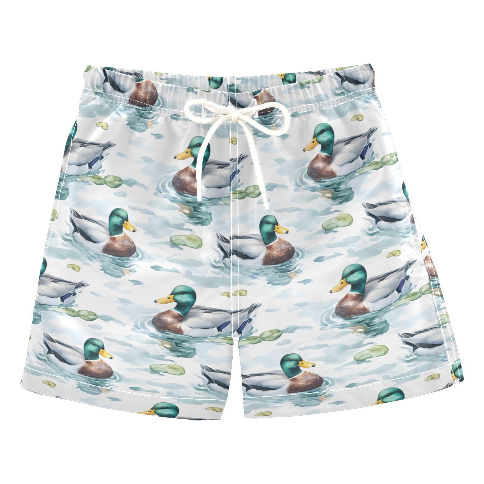 Mallard Ducks Boys Swim Trunks Quick Dry Toddler Boys Swim Board Shorts Swimwear S