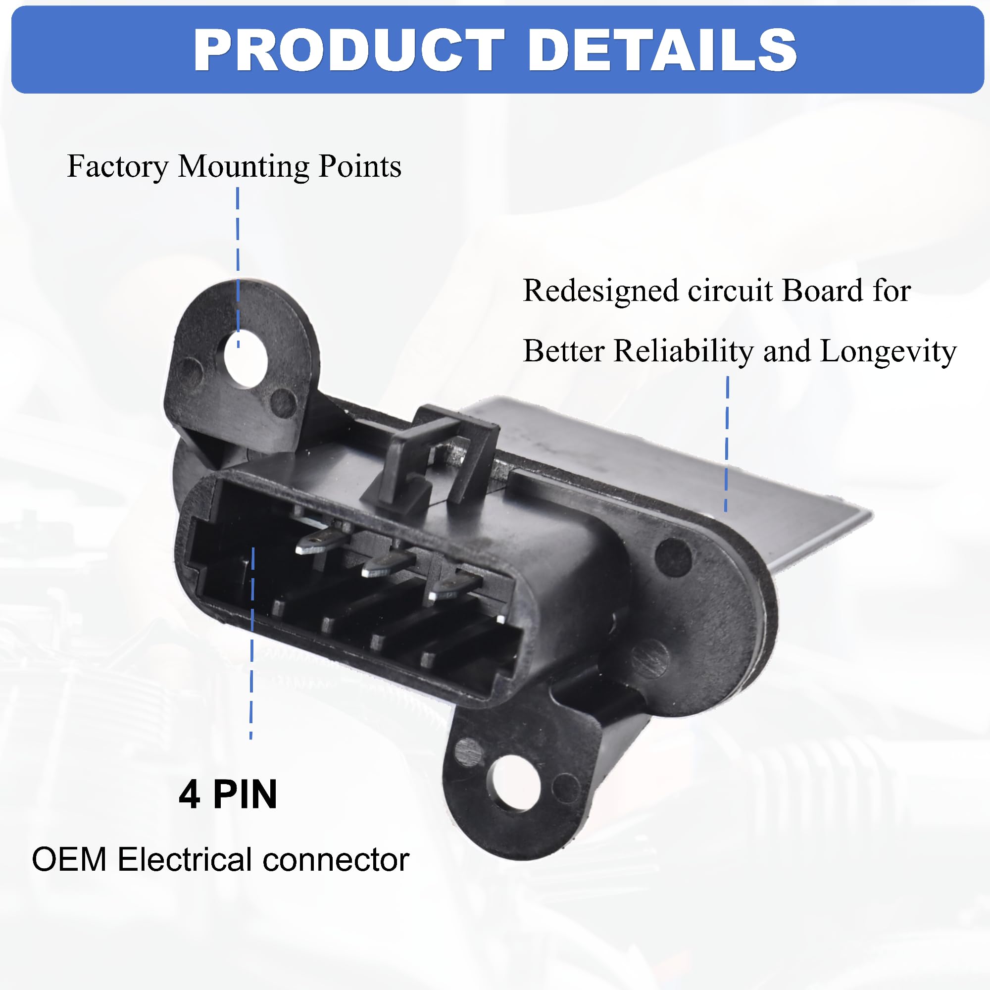 Blower Motor Resistor For 2005-2014 Toyota Tacoma - Fixes Fan Speed Issues (Part 973582)