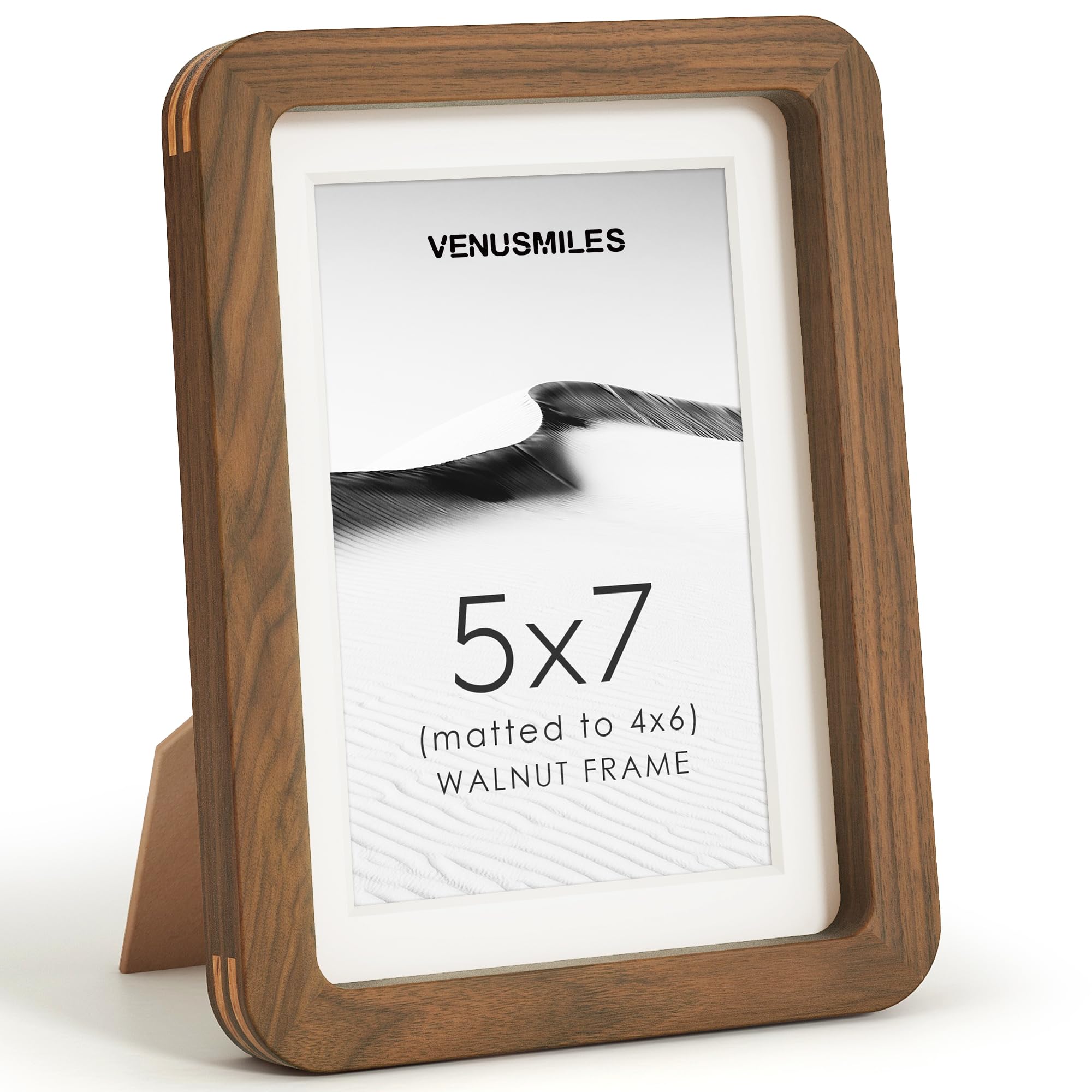 5x7 Picture Frame, USA-Sourced Natural Walnut Wood Photo Collage Frame