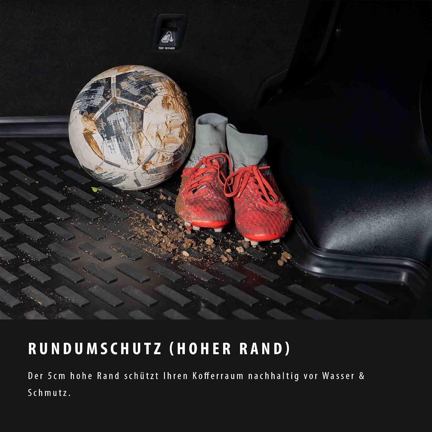 ELMASLINE 3D Gummimatten & Kofferraumwanne Set für Citroen C3 (2024-2026) Benziner | Standard Ladeboden | Zubehör Fußmatten Kofferraummatte