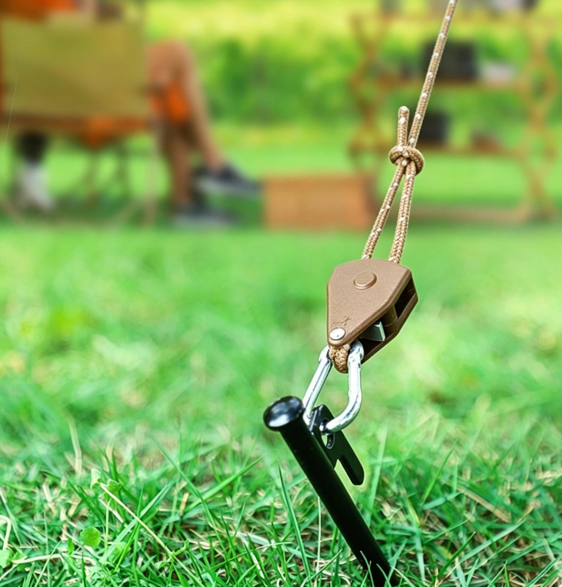 Zestaw śledzi do namiotu, linki napinające, linka do namiotu, na kemping outdoorowy (khaki, 20 cm)