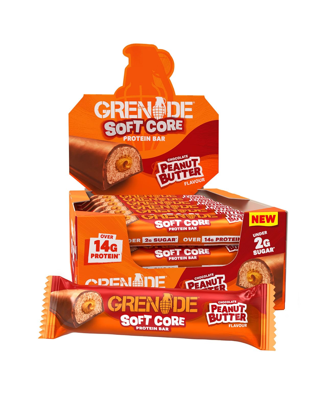 Grenade Soft Core Chocolate Peanut Butter Flavour Protein Bar, 12 x 50 g