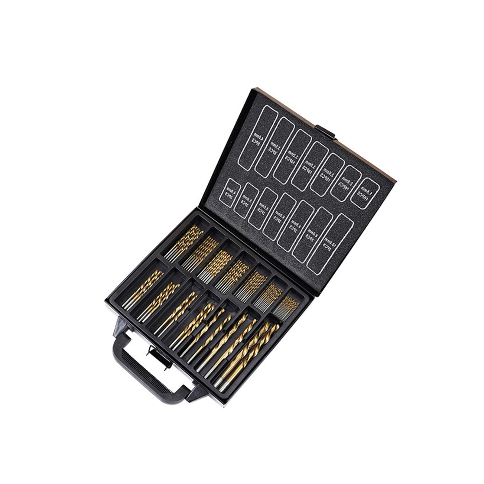 Brocas Juego de brocas helicoidales de 120 grados Caja de herramientas Brocas de titanio de 1,5-10 mm para recorte de madera de metal Juego de brocas para herramientas de trabajo de madera de 99 pi