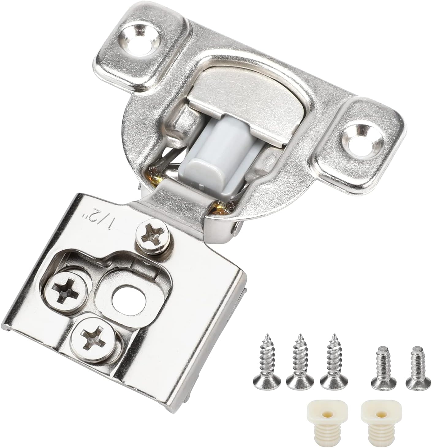LONTAN 10 Pack Soft Close Bathroom Hinges 1/2 inch Overlay