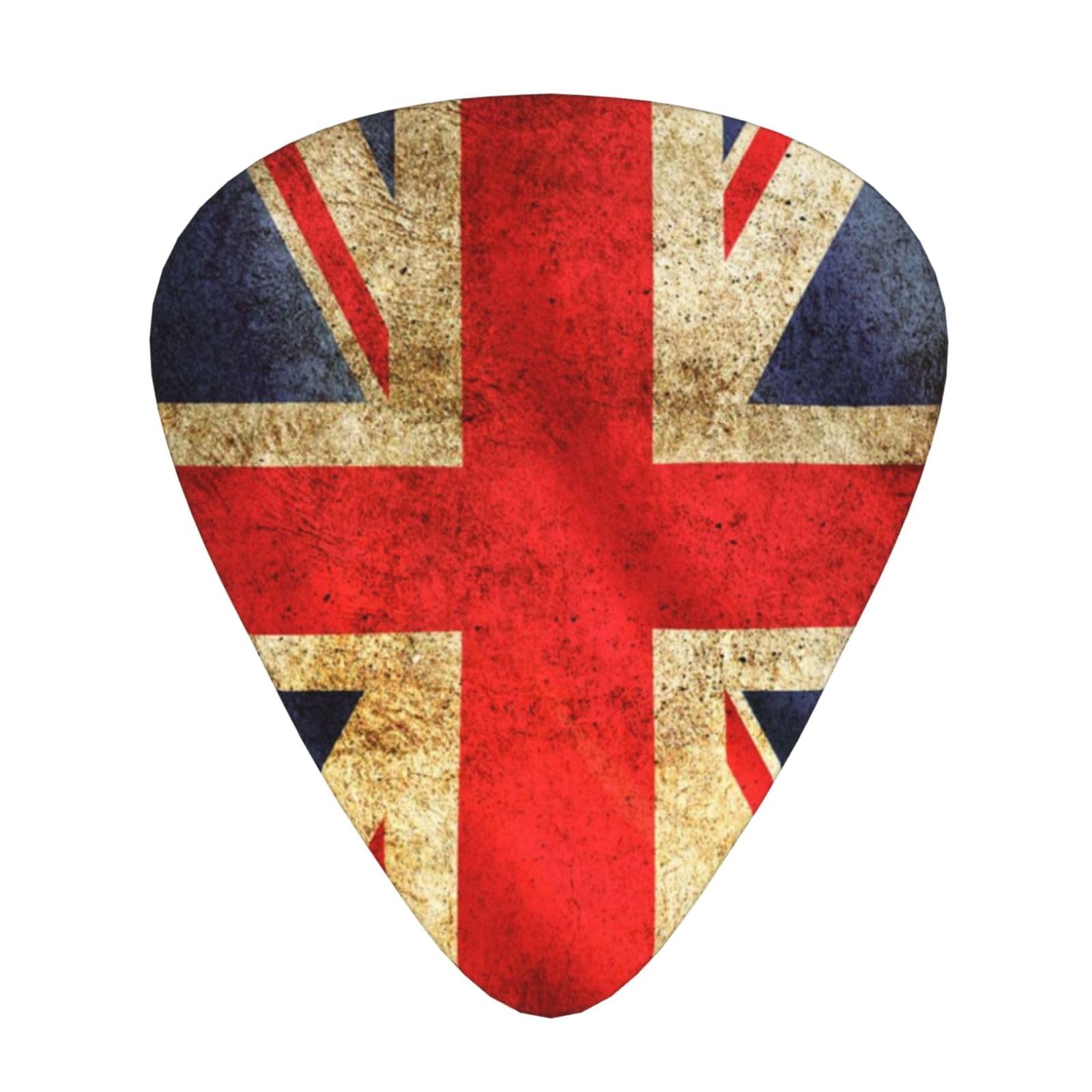 Classic Guitar Picks (12-Pack) for Eectric Guitar, Acoustic Guitar, Mandolin And Bass (One Size, British Flag)