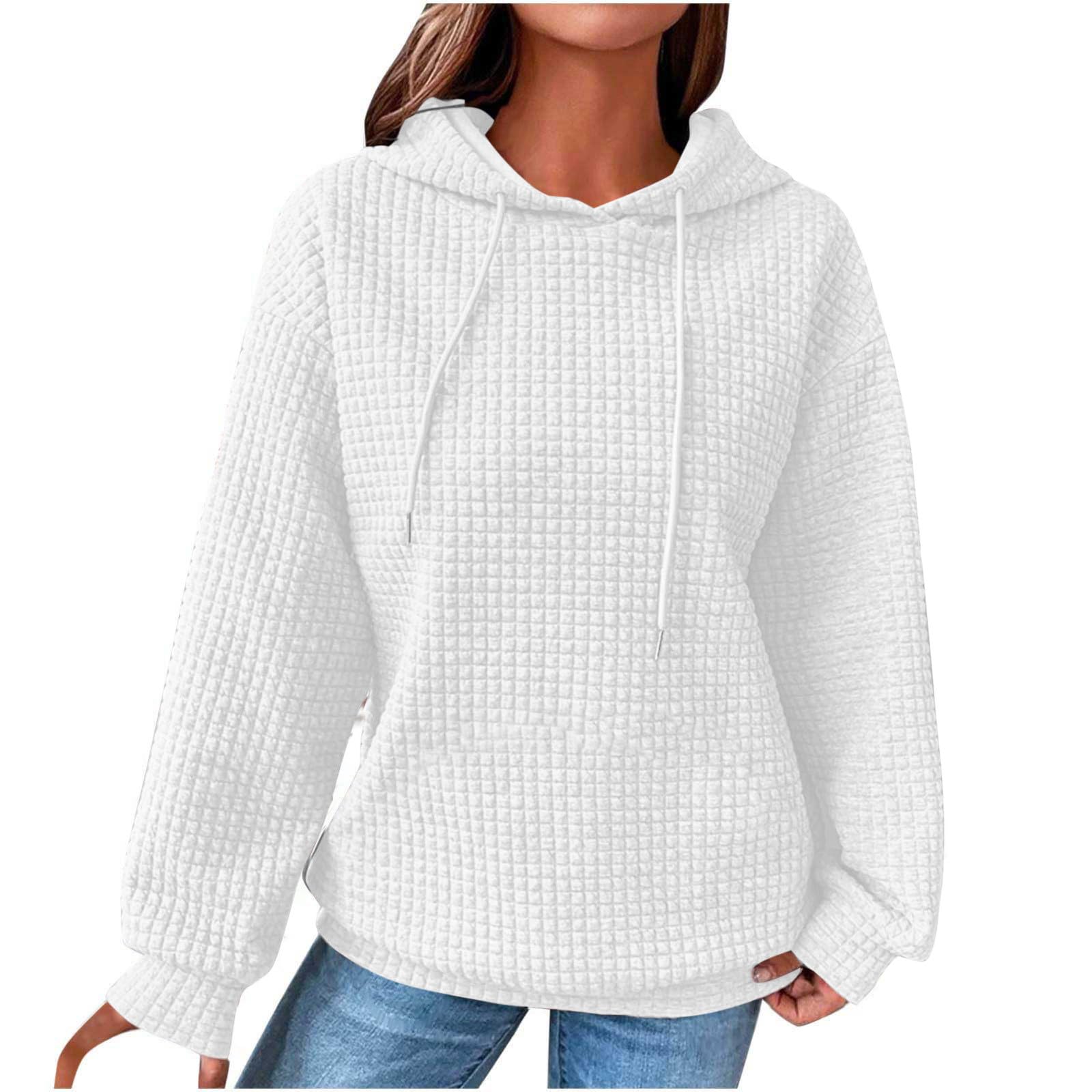 Oversized Sweatshirt For Women Ladies Cute Loose Fit Waffle Tops Shirts Fall Clothes Long Sleeve ​Hoodie Pullovers
