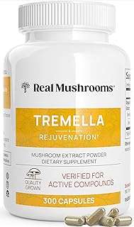 Real Mushrooms Tremella Mushroom Capsules – Organic Tremella Extract from Fruiting Body – Vegan, Non-GMO, No Fillers – for Daily Wellness Routine – 300 Count Mushroom Blend Supplements