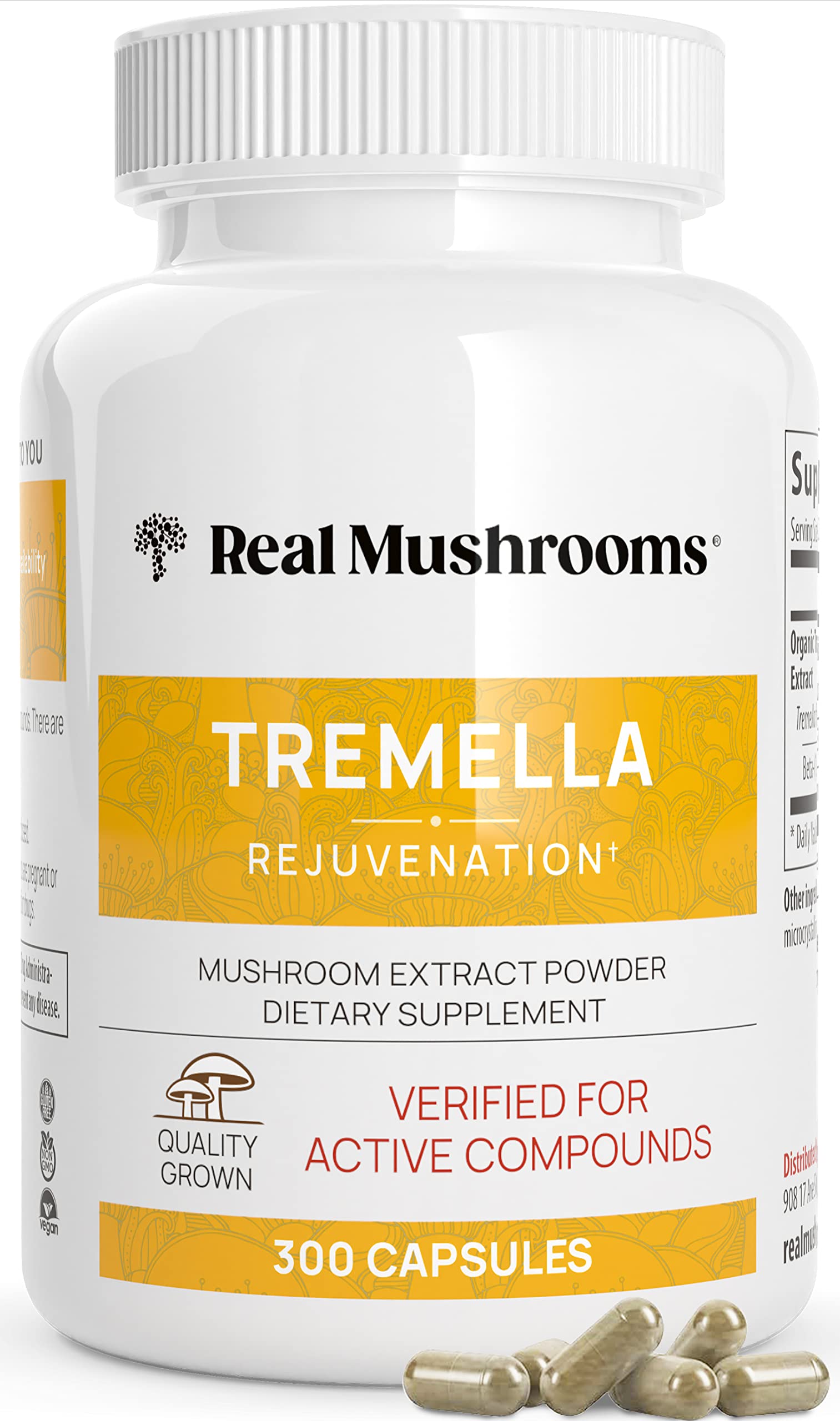 Buy Real MushroomsTremella Mushroom Extract (300 ct) Mushroom Blend for