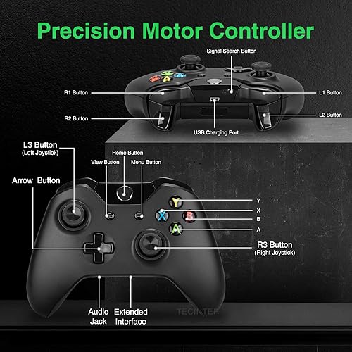 Miniatura 5 de vaomon Xbox One Wireless Controller PC Game Controller Compatible with Xbox One,Xbox Series XS,3.5mm Audio Jack,3D Joystick (Black)