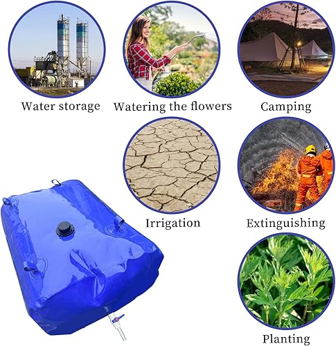 Miniatura 7 de Vejiga de almacenamiento de agua, tanque de almacenamiento de agua plegable de gran capacidad de 100L26.4 galones, contenedores de almacenamiento de