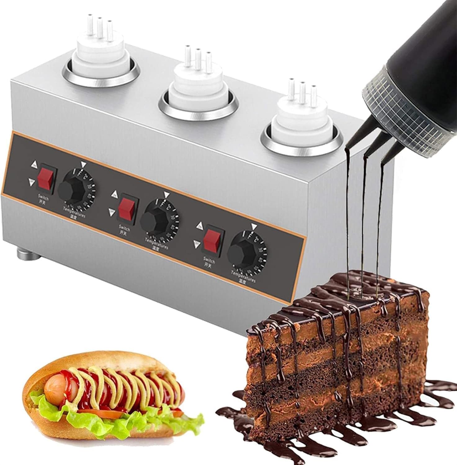 Chocolate Melting Pot Chocolate Tempering Machine Commercial Stainless Steel Food Warmer for Milk Chocolate,Cheese,Butter,Candy