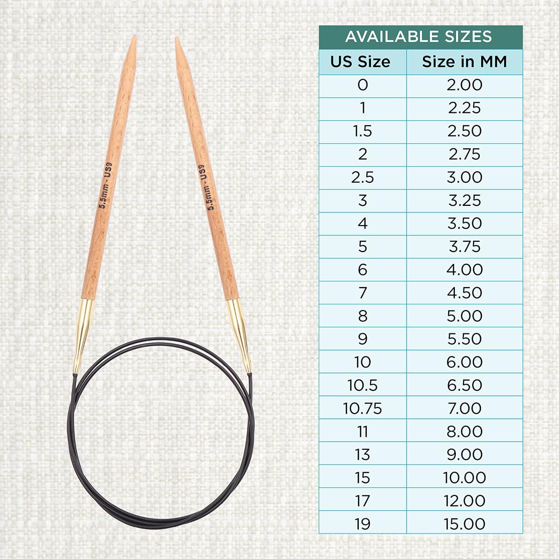 Knit Pro Basix Fixed Circular Needles – 80cm X 5.5mm Birch Wood Needles For Knitting