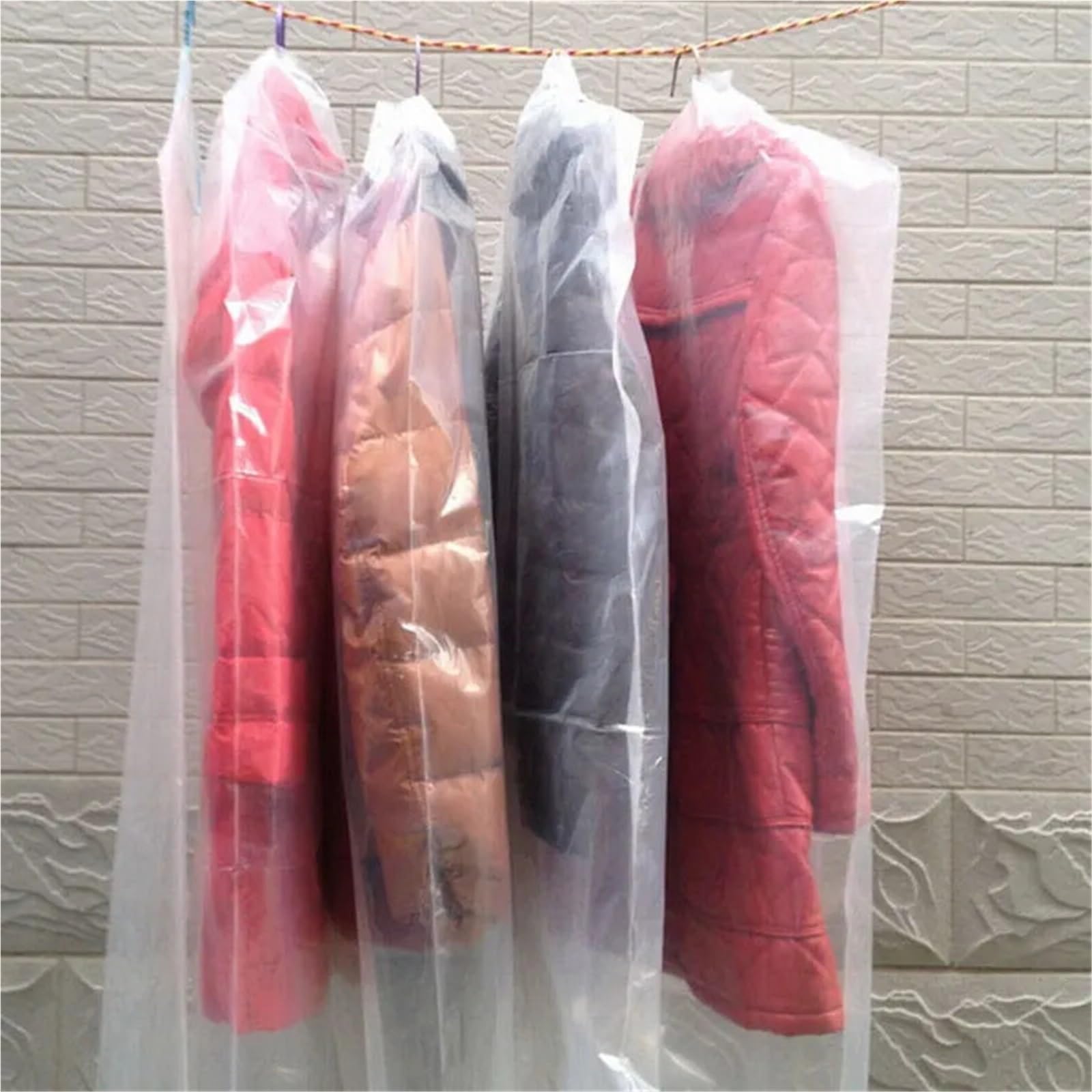 10 Uds. Funda transparente for colgar ropa, bolsa de almacenamiento, cubierta plástico for armario, Protector traje y abrigo Para Ropa(60x120cm)