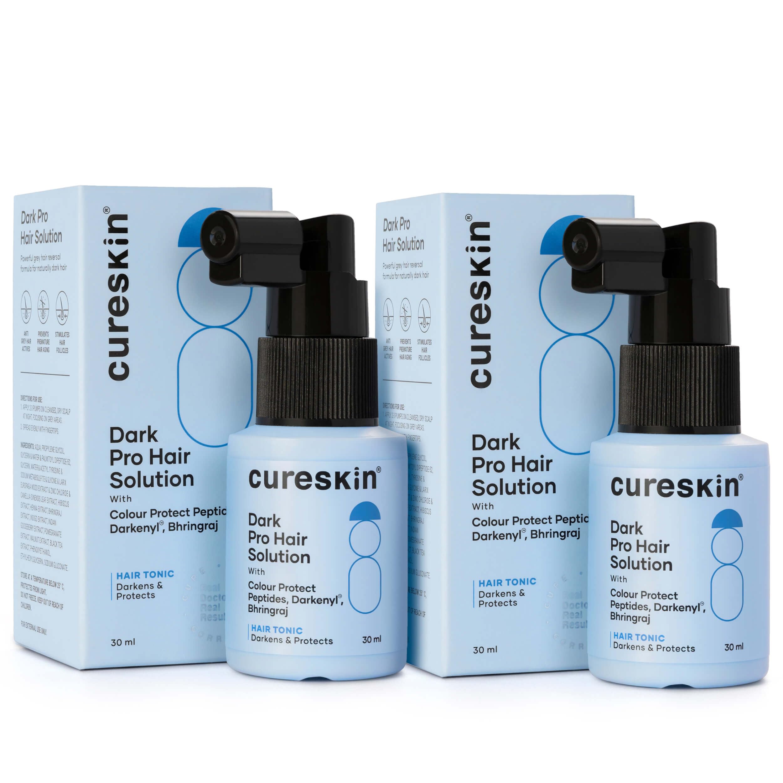 Cureskin Anti Grey Hair Serum | Restores Natural Hair Colour Without Dye | Peptide-52, Acetyl Tyrosine & Larix Extract | For Head & Beard | 1 Month Supply (30 ml)-image-5